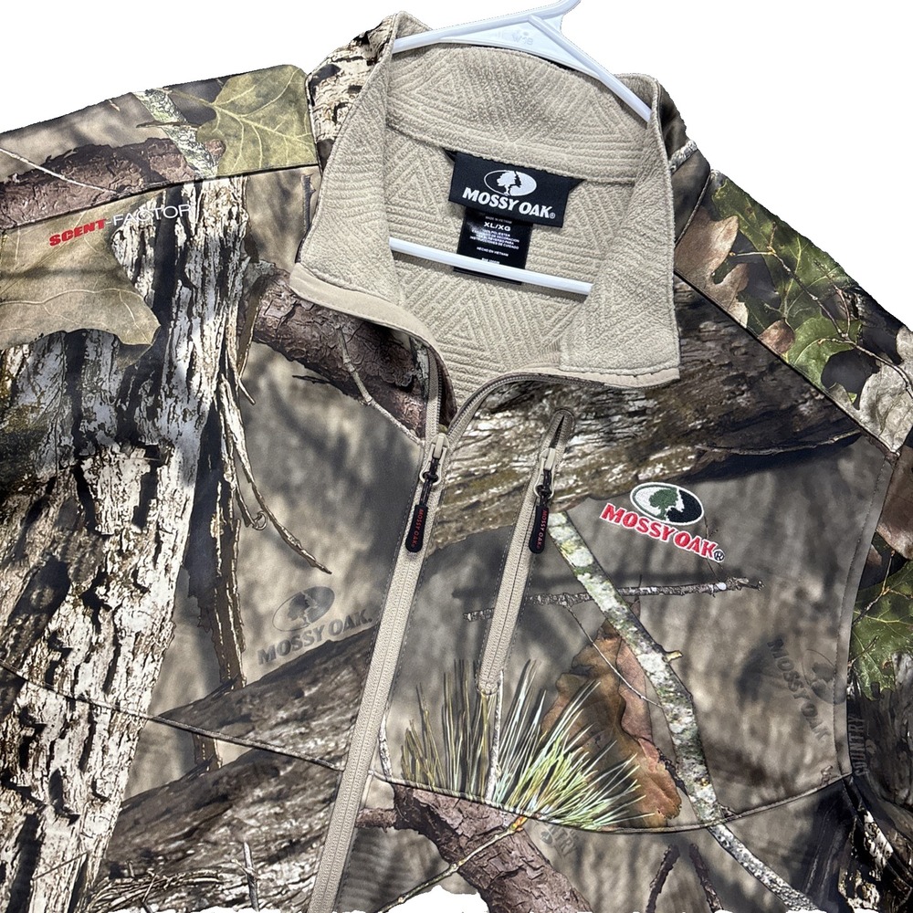 Mossy Oak Scent Factor Jacket Mens XL Break Up Country Full Zip Vented Hunting
